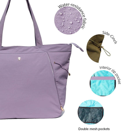 Yoga Tote Bag for Women Shoulder Bags Drawstring for Office Workout Travel Carryall Pilates Gym and Beach