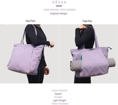 Yoga Tote Bag for Women Shoulder Bags Drawstring for Office Workout Travel Carryall Pilates Gym and Beach