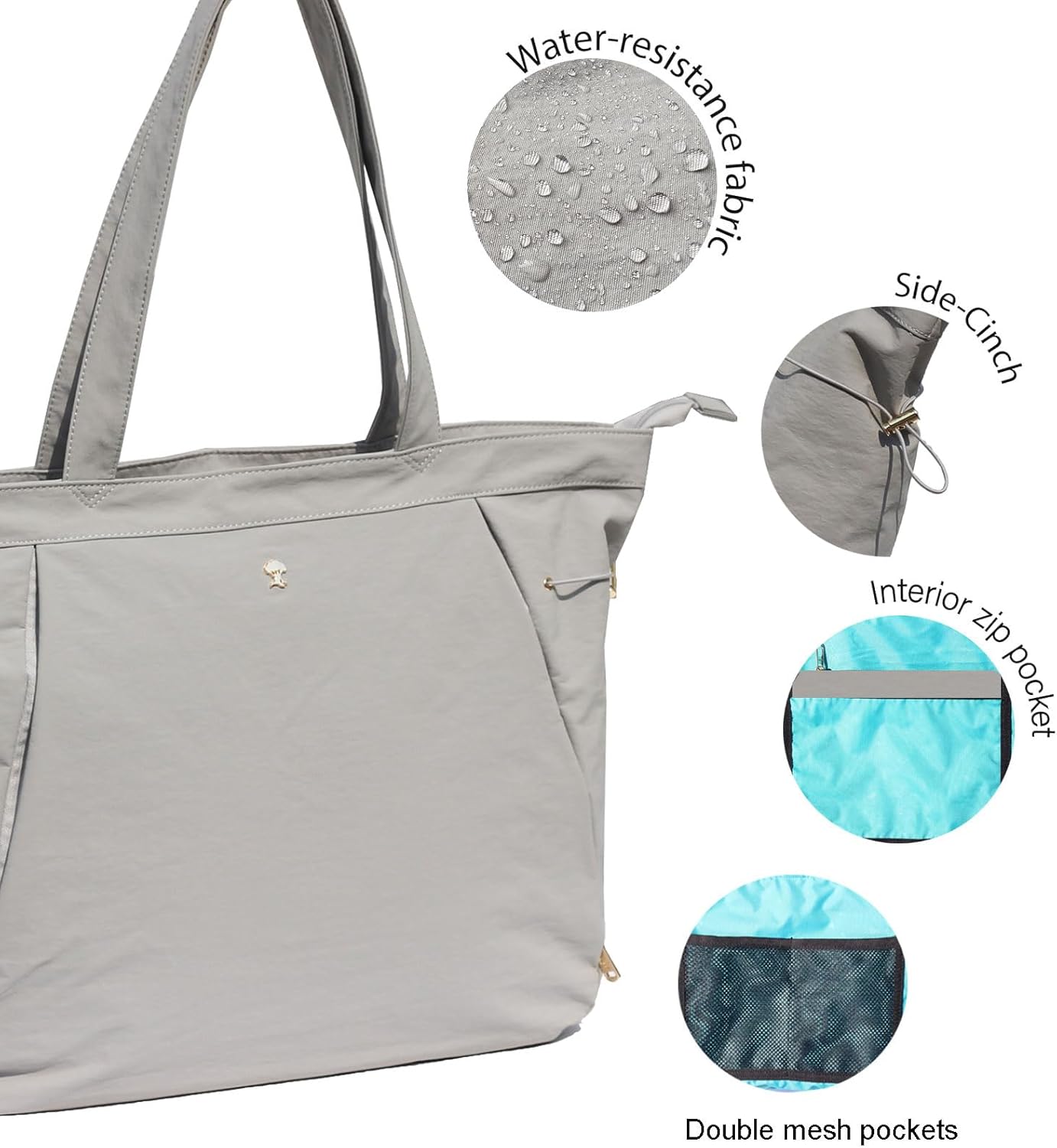Yoga Tote Bag for Women Shoulder Bags Drawstring for Office Workout Travel Carryall Pilates Gym and Beach