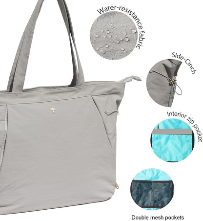 Yoga Tote Bag for Women Shoulder Bags Drawstring for Office Workout Travel Carryall Pilates Gym and Beach