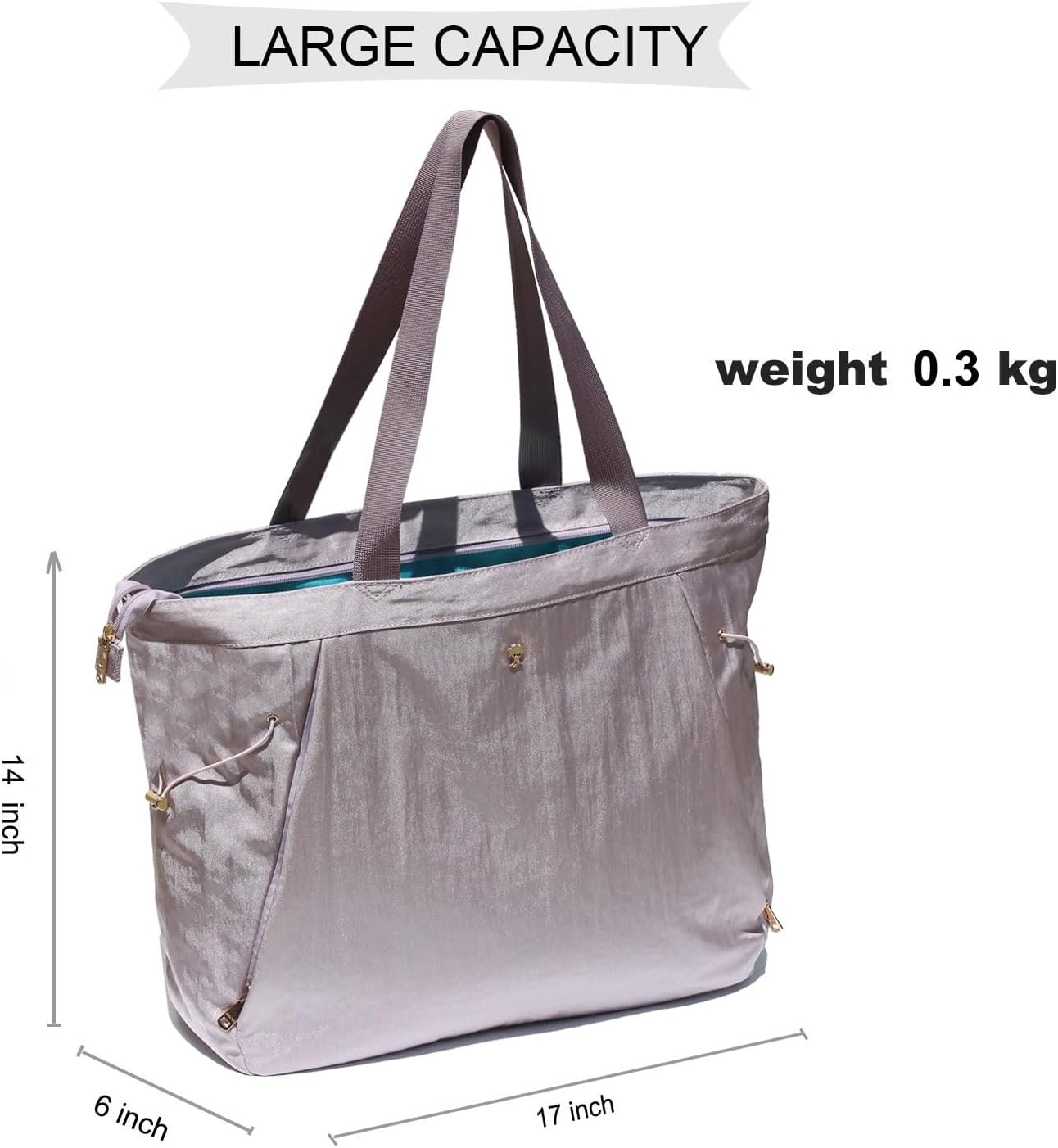 Yoga Tote Bag for Women Shoulder Bags Drawstring for Office Workout Travel Carryall Pilates Gym and Beach