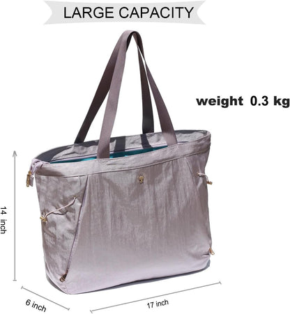 Yoga Tote Bag for Women Shoulder Bags Drawstring for Office Workout Travel Carryall Pilates Gym and Beach