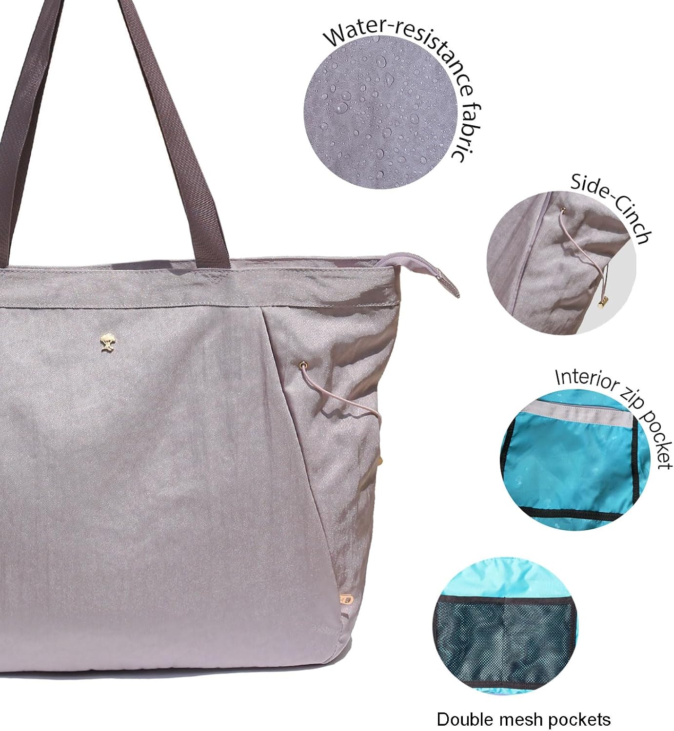 Yoga Tote Bag for Women Shoulder Bags Drawstring for Office Workout Travel Carryall Pilates Gym and Beach