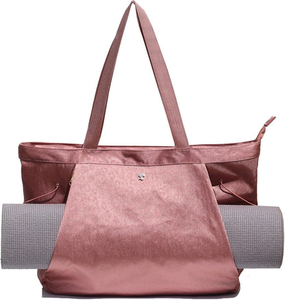 Yoga Tote Bag for Women Shoulder Bags Drawstring for Office Workout Travel Carryall Pilates Gym and Beach