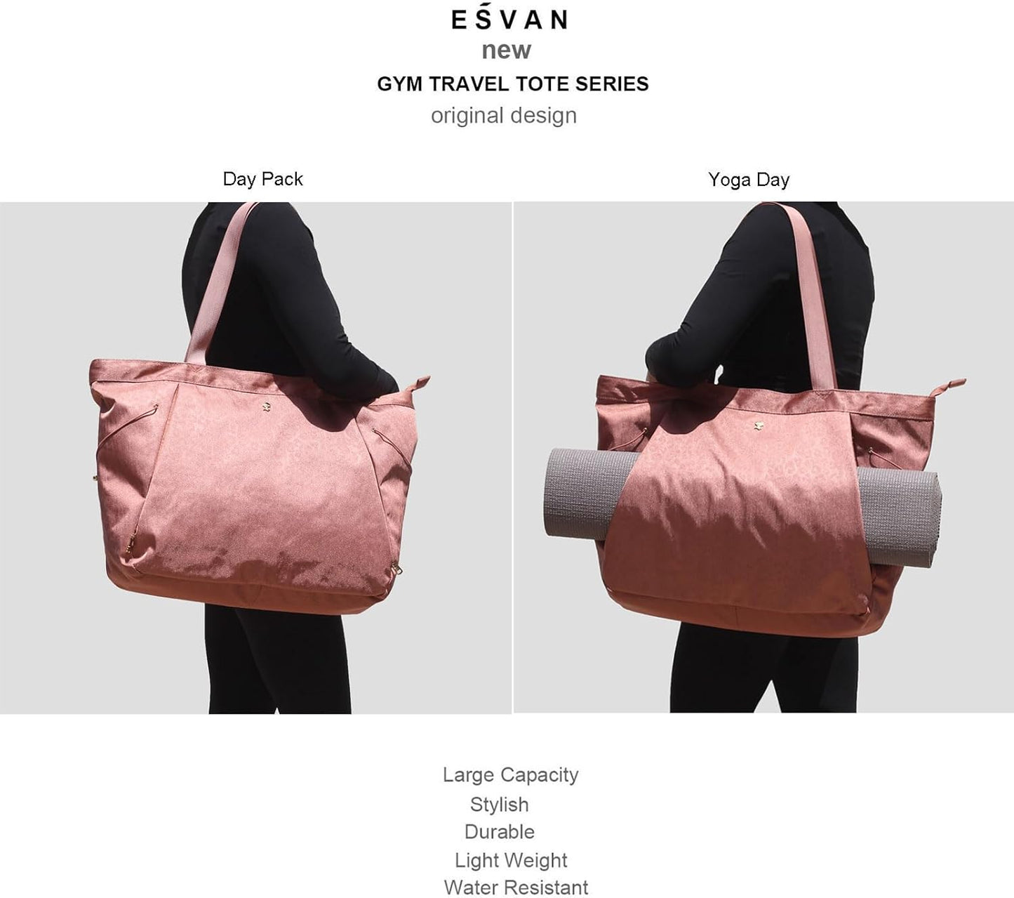 Yoga Tote Bag for Women Shoulder Bags Drawstring for Office Workout Travel Carryall Pilates Gym and Beach