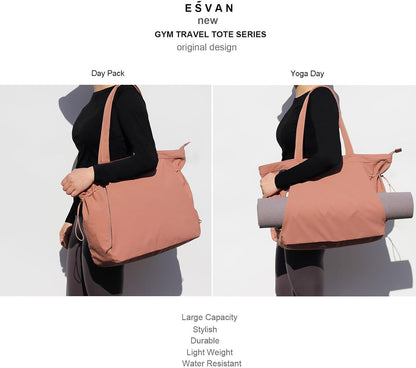 Yoga Tote Bag for Women Shoulder Bags Drawstring for Office Workout Travel Carryall Pilates Gym and Beach
