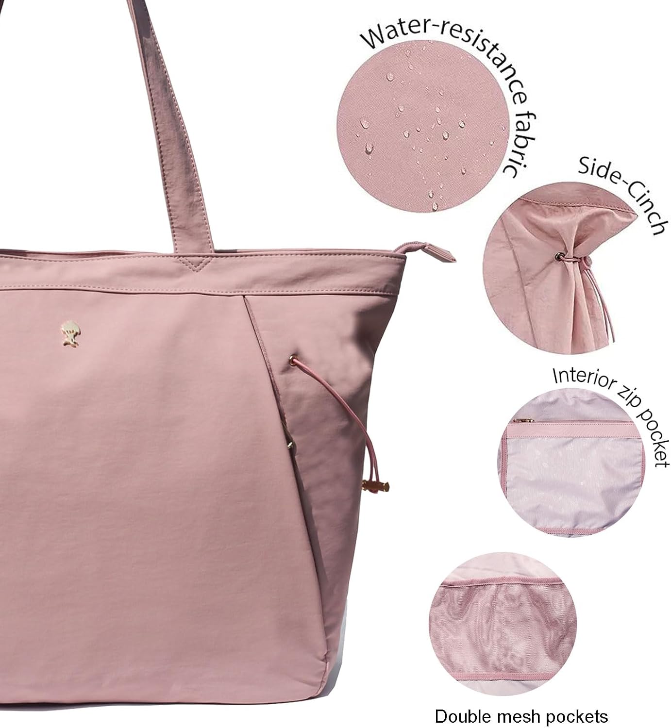 Yoga Tote Bag for Women Shoulder Bags Drawstring for Office Workout Travel Carryall Pilates Gym and Beach