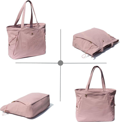 Yoga Tote Bag for Women Shoulder Bags Drawstring for Office Workout Travel Carryall Pilates Gym and Beach