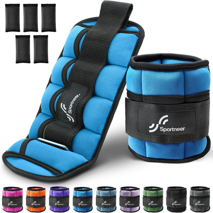 Adjustable Ankle Weights for Women and Men 7 lbs/Pair Adjustable Leg Weights with Secure Straps, Strength Training Weighted for Yoga, Walking, Running, Aerobics, Gym, Physical Therapy