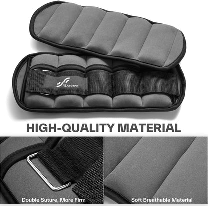 Adjustable Ankle Weights for Women and Men 7 lbs/Pair Adjustable Leg Weights with Secure Straps, Strength Training Weighted for Yoga, Walking, Running, Aerobics, Gym, Physical Therapy