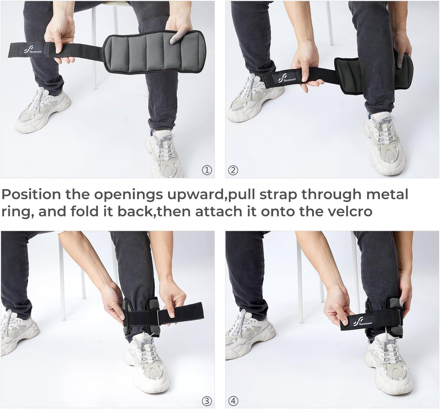 Adjustable Ankle Weights for Women and Men 7 lbs/Pair Adjustable Leg Weights with Secure Straps, Strength Training Weighted for Yoga, Walking, Running, Aerobics, Gym, Physical Therapy