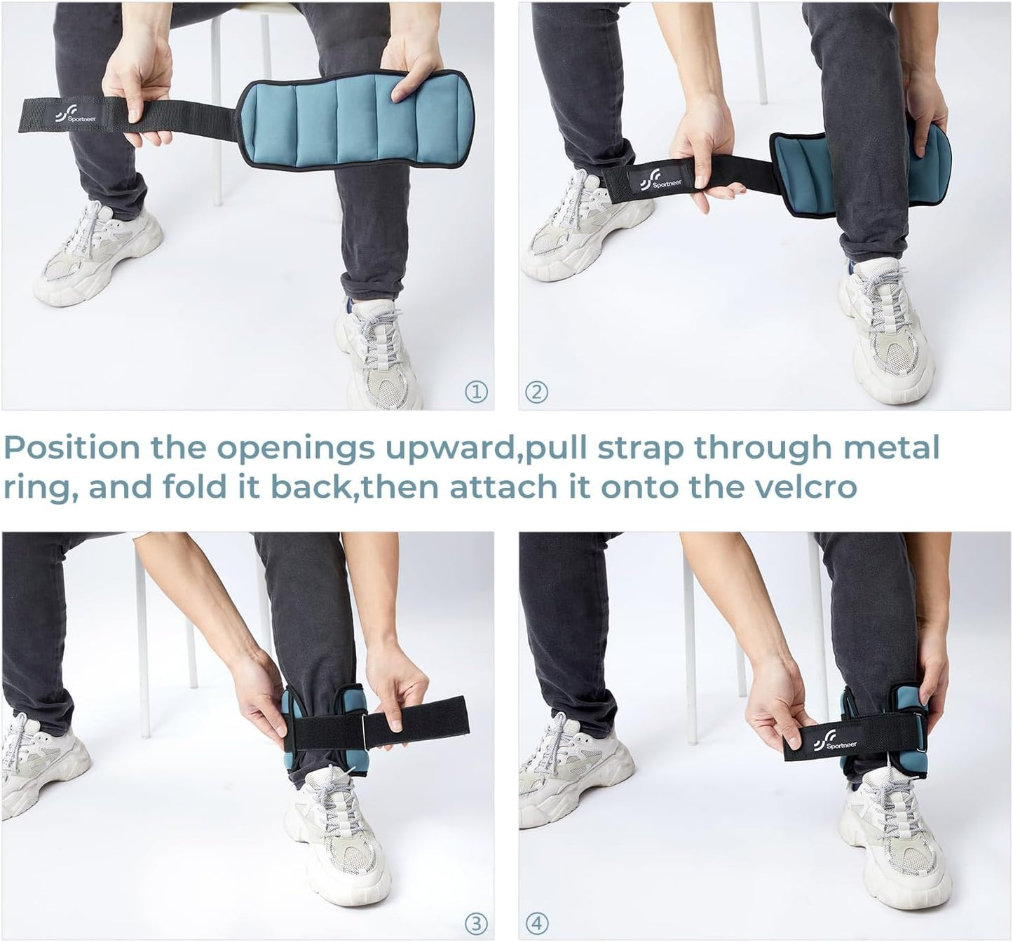Adjustable Ankle Weights for Women and Men 7 lbs/Pair Adjustable Leg Weights with Secure Straps, Strength Training Weighted for Yoga, Walking, Running, Aerobics, Gym, Physical Therapy