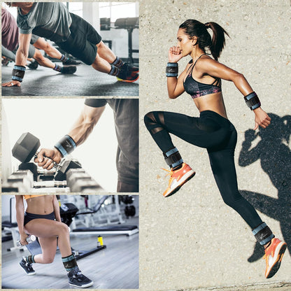 Adjustable Ankle Weights for Women and Men 7 lbs/Pair Adjustable Leg Weights with Secure Straps, Strength Training Weighted for Yoga, Walking, Running, Aerobics, Gym, Physical Therapy