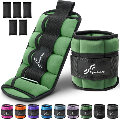 Adjustable Ankle Weights for Women and Men 7 lbs/Pair Adjustable Leg Weights with Secure Straps, Strength Training Weighted for Yoga, Walking, Running, Aerobics, Gym, Physical Therapy