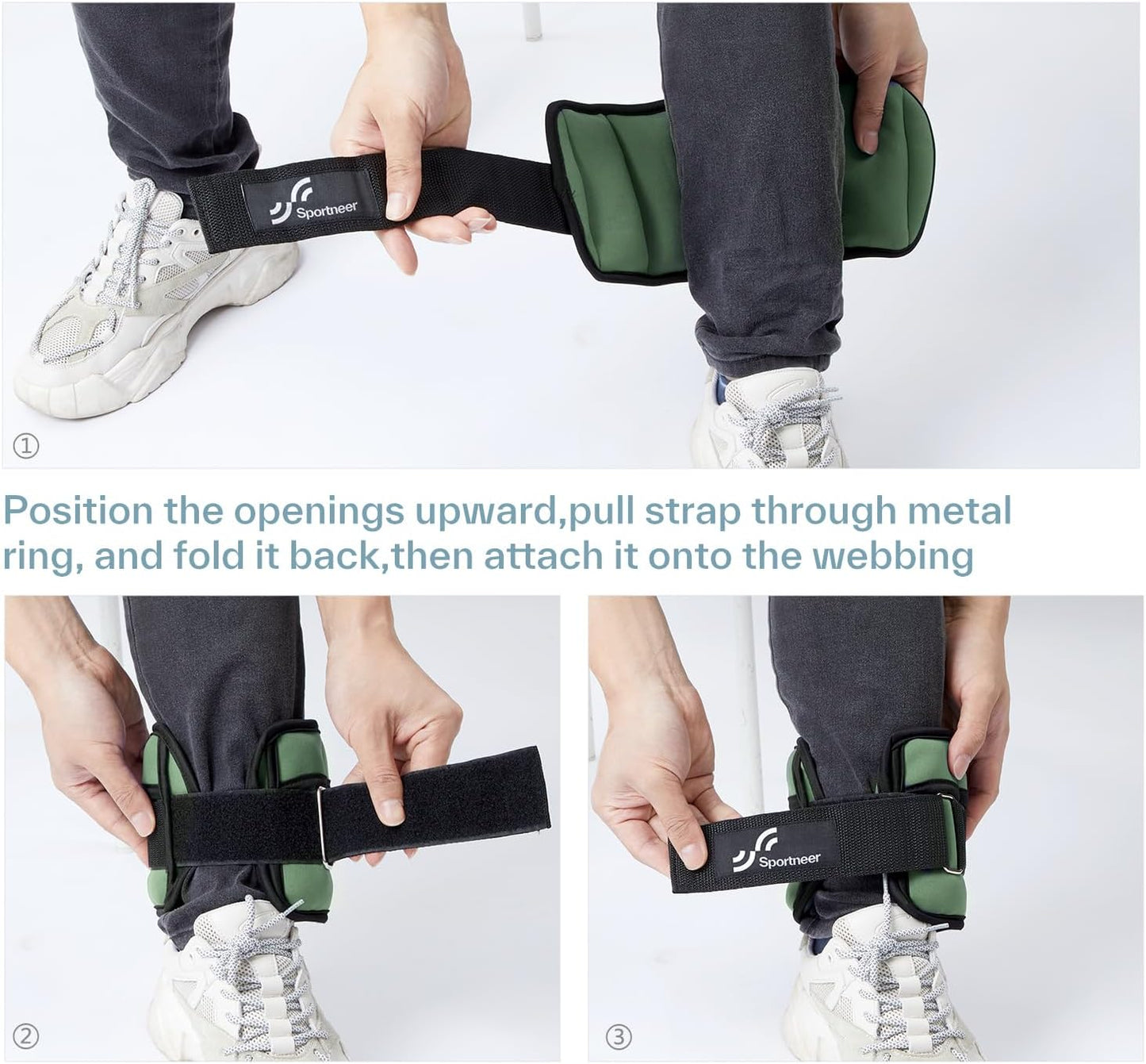Adjustable Ankle Weights for Women and Men 7 lbs/Pair Adjustable Leg Weights with Secure Straps, Strength Training Weighted for Yoga, Walking, Running, Aerobics, Gym, Physical Therapy