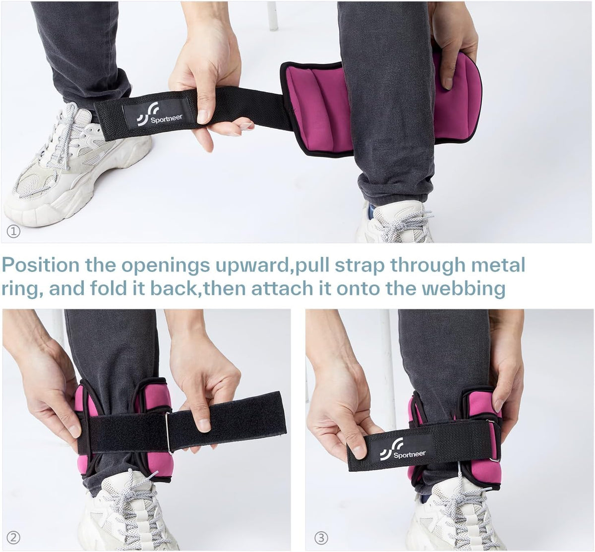 Adjustable Ankle Weights for Women and Men 7 lbs/Pair Adjustable Leg Weights with Secure Straps, Strength Training Weighted for Yoga, Walking, Running, Aerobics, Gym, Physical Therapy