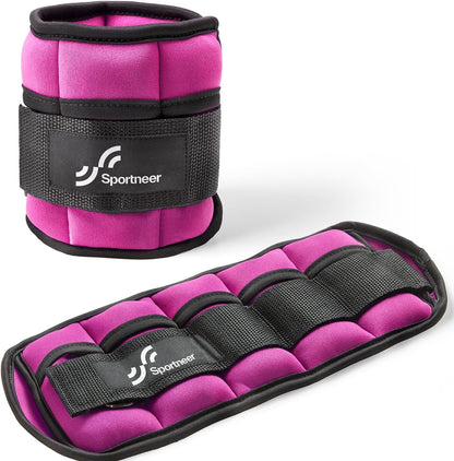 Adjustable Ankle Weights for Women and Men 7 lbs/Pair Adjustable Leg Weights with Secure Straps, Strength Training Weighted for Yoga, Walking, Running, Aerobics, Gym, Physical Therapy