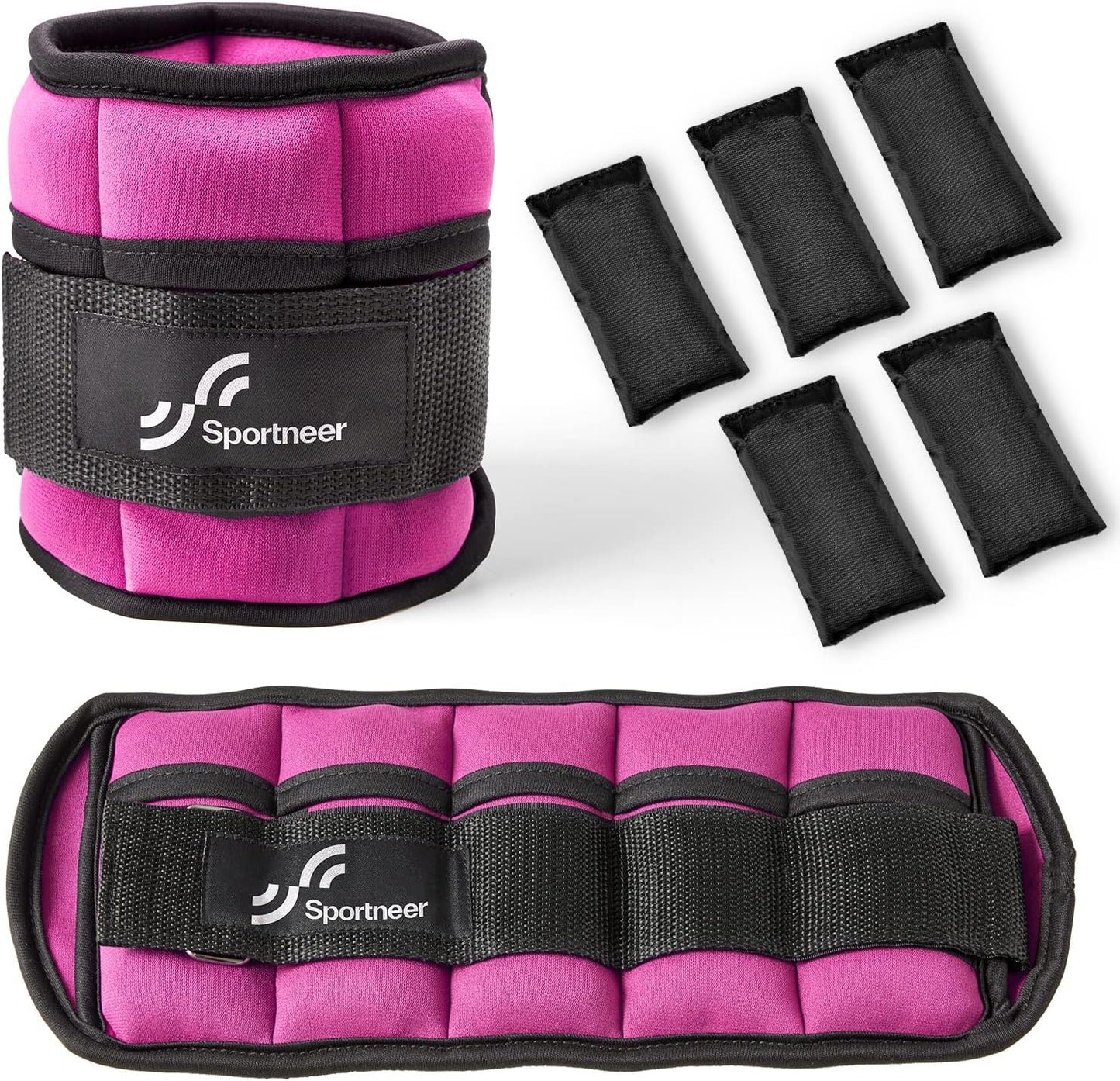 Adjustable Ankle Weights for Women and Men 7 lbs/Pair Adjustable Leg Weights with Secure Straps, Strength Training Weighted for Yoga, Walking, Running, Aerobics, Gym, Physical Therapy