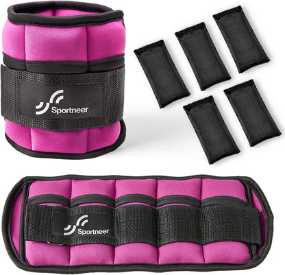 Adjustable Ankle Weights for Women and Men 7 lbs/Pair Adjustable Leg Weights with Secure Straps, Strength Training Weighted for Yoga, Walking, Running, Aerobics, Gym, Physical Therapy