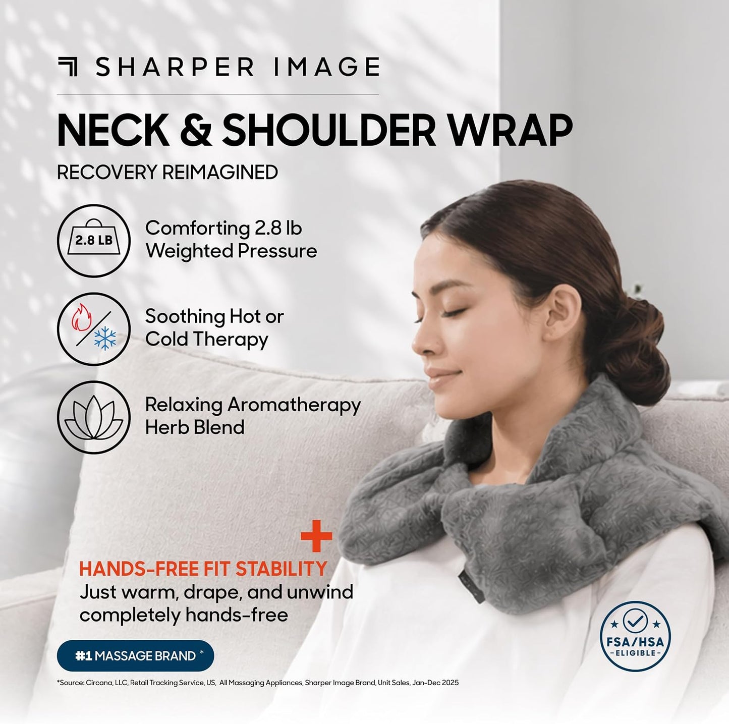 Heated Neck & Shoulder Wrap - Microwavable Warm & Cooling Plush Pad, Scented Aromatherapy (100% Natural Lavender & Herb Spa Blend), Pain Tension Headache Relief Therapy, Gift for Women