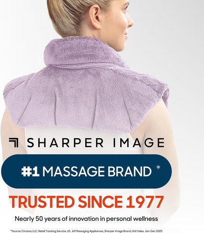 Heated Neck & Shoulder Wrap - Microwavable Warm & Cooling Plush Pad, Scented Aromatherapy (100% Natural Lavender & Herb Spa Blend), Pain Tension Headache Relief Therapy, Gift for Women