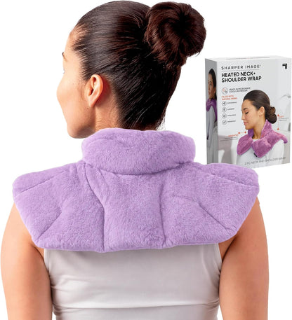 Heated Neck & Shoulder Wrap - Microwavable Warm & Cooling Plush Pad, Scented Aromatherapy (100% Natural Lavender & Herb Spa Blend), Pain Tension Headache Relief Therapy, Gift for Women