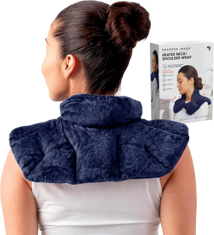 Heated Neck & Shoulder Wrap - Microwavable Warm & Cooling Plush Pad, Scented Aromatherapy (100% Natural Lavender & Herb Spa Blend), Pain Tension Headache Relief Therapy, Gift for Women