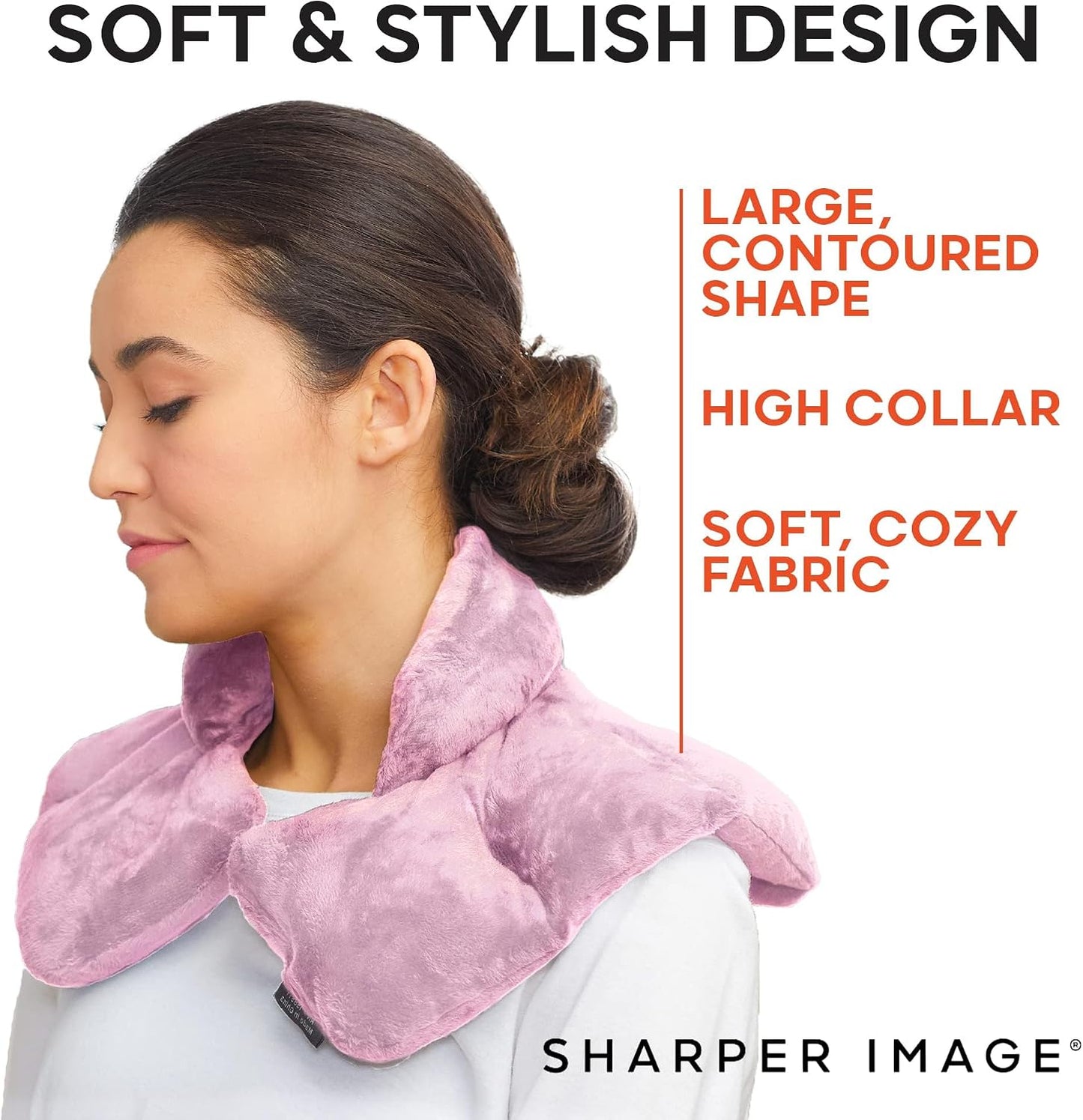 Heated Neck & Shoulder Wrap - Microwavable Warm & Cooling Plush Pad, Scented Aromatherapy (100% Natural Lavender & Herb Spa Blend), Pain Tension Headache Relief Therapy, Gift for Women