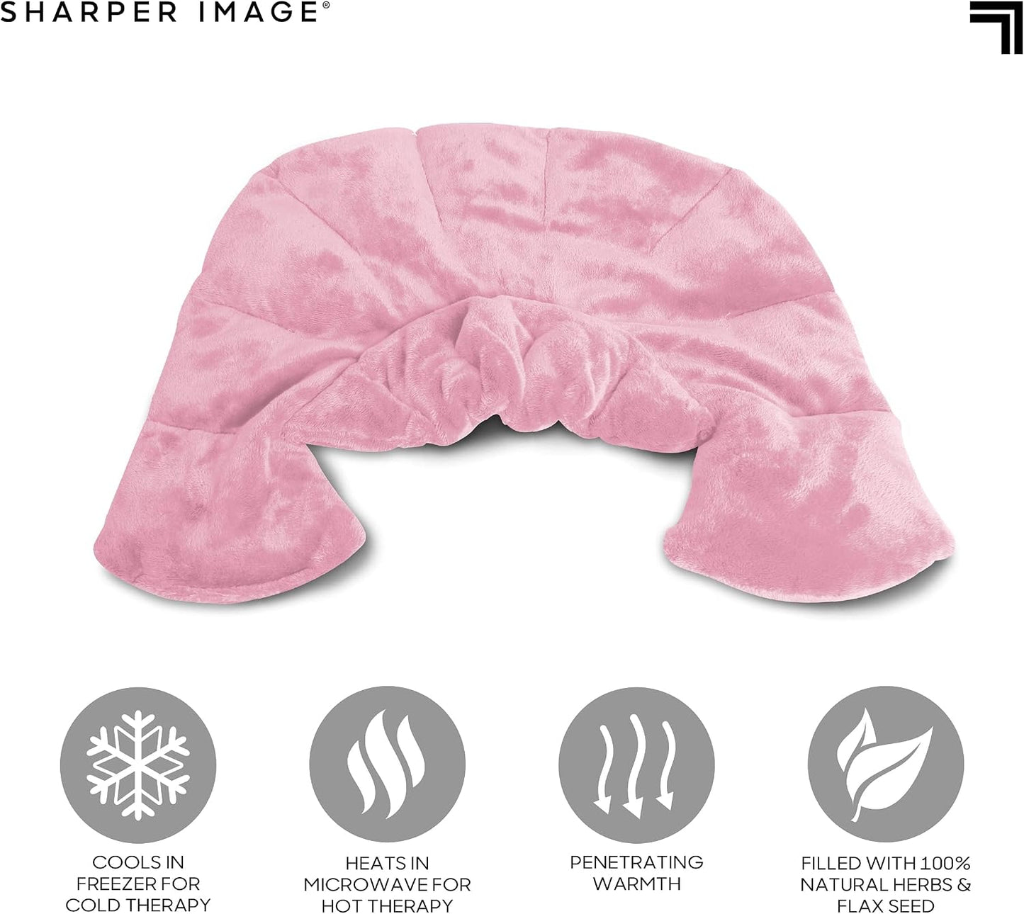 Heated Neck & Shoulder Wrap - Microwavable Warm & Cooling Plush Pad, Scented Aromatherapy (100% Natural Lavender & Herb Spa Blend), Pain Tension Headache Relief Therapy, Gift for Women