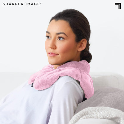 Heated Neck & Shoulder Wrap - Microwavable Warm & Cooling Plush Pad, Scented Aromatherapy (100% Natural Lavender & Herb Spa Blend), Pain Tension Headache Relief Therapy, Gift for Women