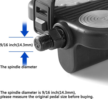 Exercise Bike Pedals with Straps, 9/16" Stationary Recumbent Bike Pedals for Indoor Exercycle Bike,Spin Bike,Toe Cages for Peloton Bike, 1 Pair