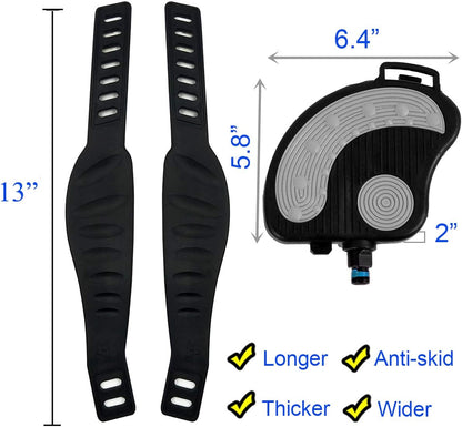 Exercise Bike Pedals with Straps, 9/16" Stationary Recumbent Bike Pedals for Indoor Exercycle Bike,Spin Bike,Toe Cages for Peloton Bike, 1 Pair