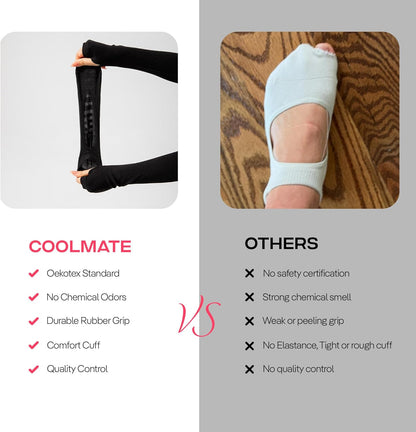 CoolMate Pilates Socks with Grips for Women, Non Slip Yoga Socks - Colors B