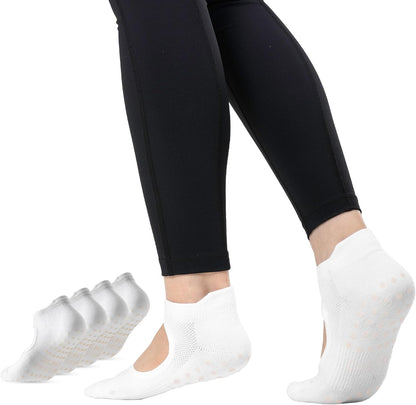 CoolMate Pilates Socks with Grips for Women, Non Slip Yoga Socks - Colors B