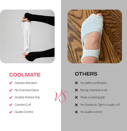 CoolMate Pilates Socks with Grips for Women, Non Slip Yoga Socks - Colors B