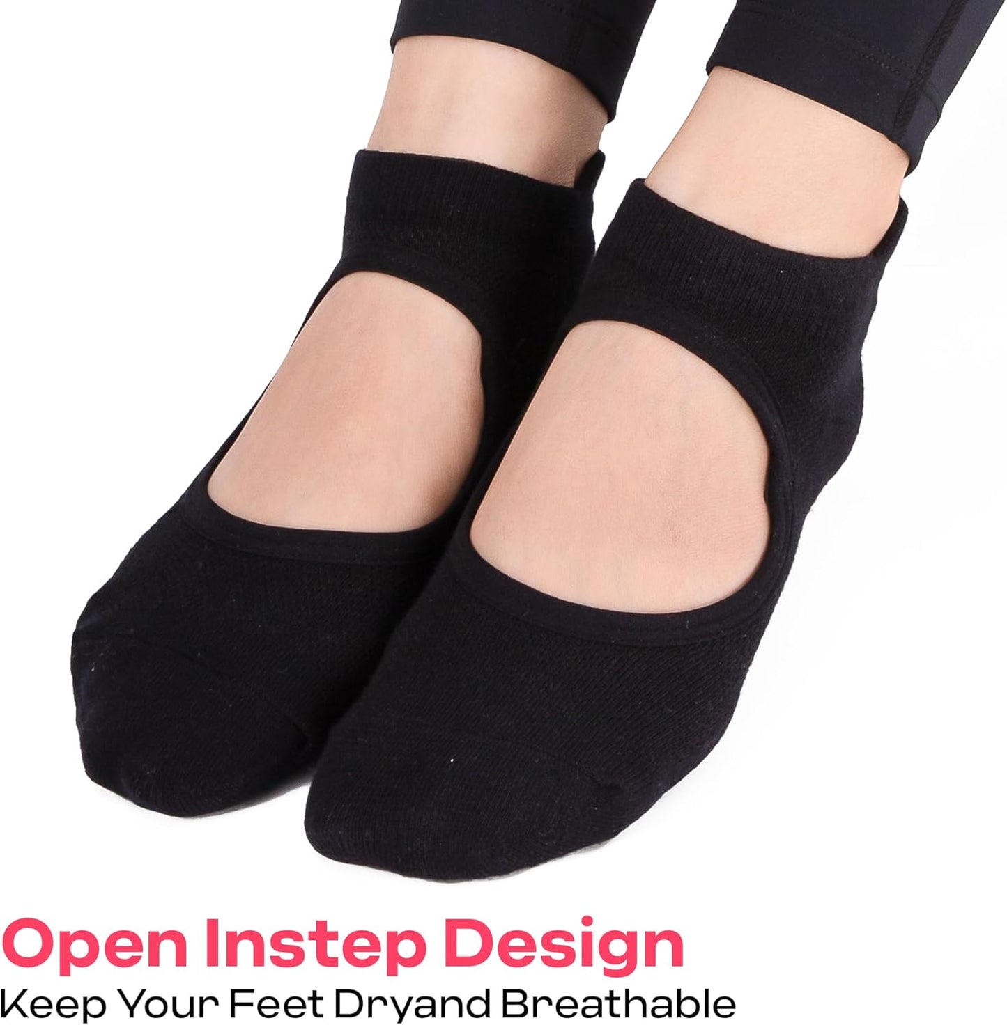 CoolMate Pilates Socks with Grips for Women, Non Slip Yoga Socks - Colors B