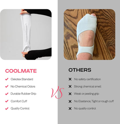CoolMate Pilates Socks with Grips for Women, Non Slip Yoga Socks - Colors B