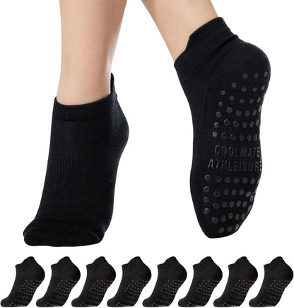 CoolMate Pilates Socks with Grips for Women, Non Slip Yoga Socks - Colors B