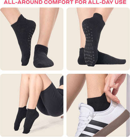 CoolMate Pilates Socks with Grips for Women, Non Slip Yoga Socks - Colors B