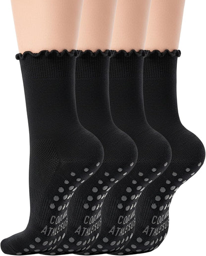 CoolMate Pilates Socks with Grips for Women, Non Slip Yoga Socks - Colors B