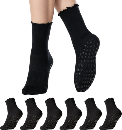 CoolMate Pilates Socks with Grips for Women, Non Slip Yoga Socks - Colors B