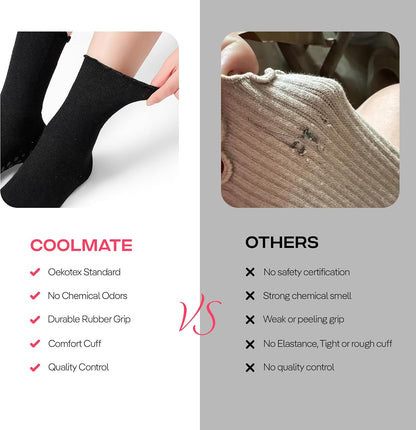 CoolMate Pilates Socks with Grips for Women, Non Slip Yoga Socks - Colors B
