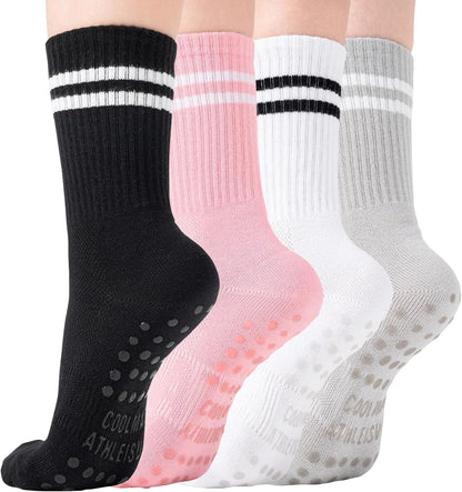 CoolMate Pilates Socks with Grips for Women, Non Slip Yoga Socks - Colors B