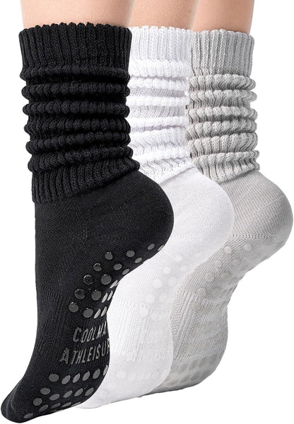 CoolMate Pilates Socks with Grips for Women, Non Slip Yoga Socks - Colors B