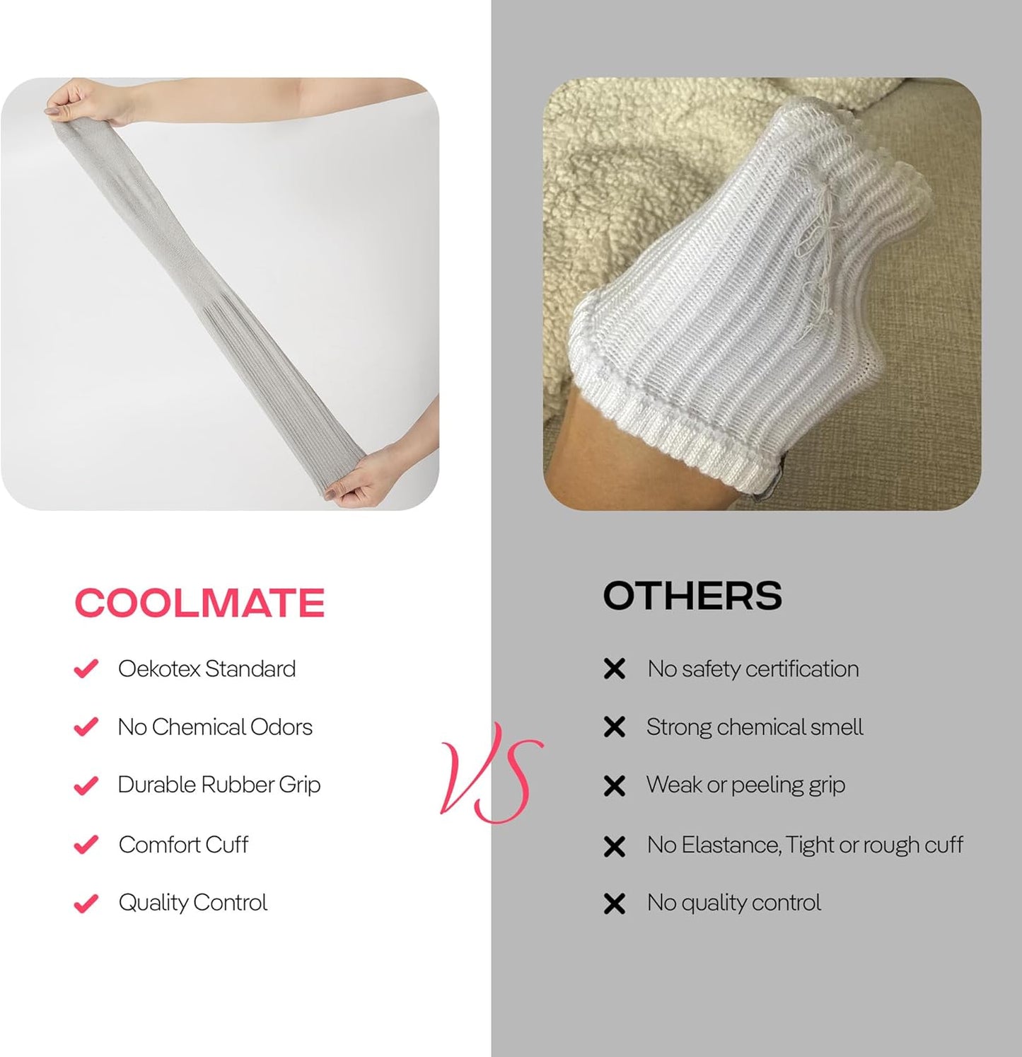 CoolMate Pilates Socks with Grips for Women, Non Slip Yoga Socks - Colors B