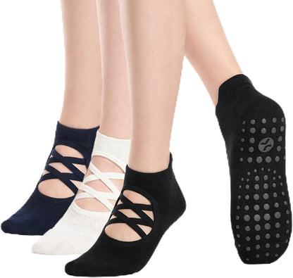 CoolMate Pilates Socks with Grips for Women, Non Slip Yoga Socks - Colors B