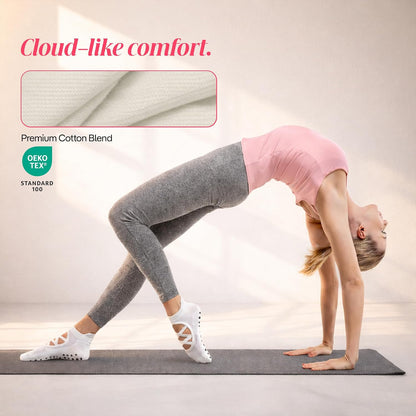 CoolMate Pilates Socks with Grips for Women, Non Slip Yoga Socks - Colors B