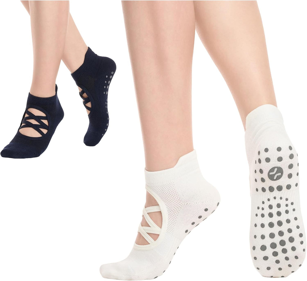 CoolMate Pilates Socks with Grips for Women, Non Slip Yoga Socks - Colors B