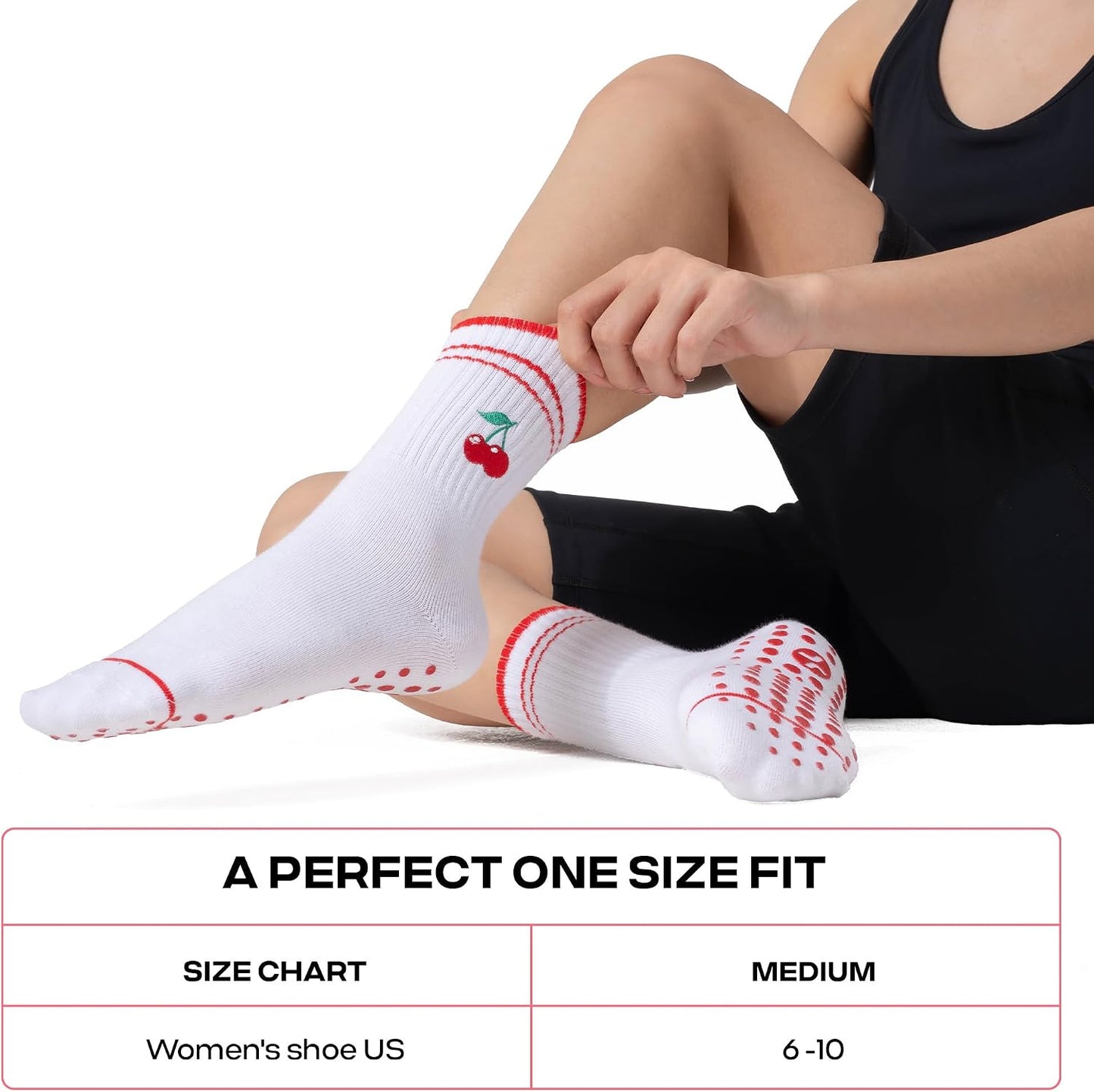 CoolMate Pilates Socks with Grips for Women, Non Slip Yoga Socks - Colors B