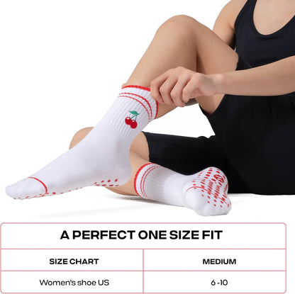 CoolMate Pilates Socks with Grips for Women, Non Slip Yoga Socks - Colors B